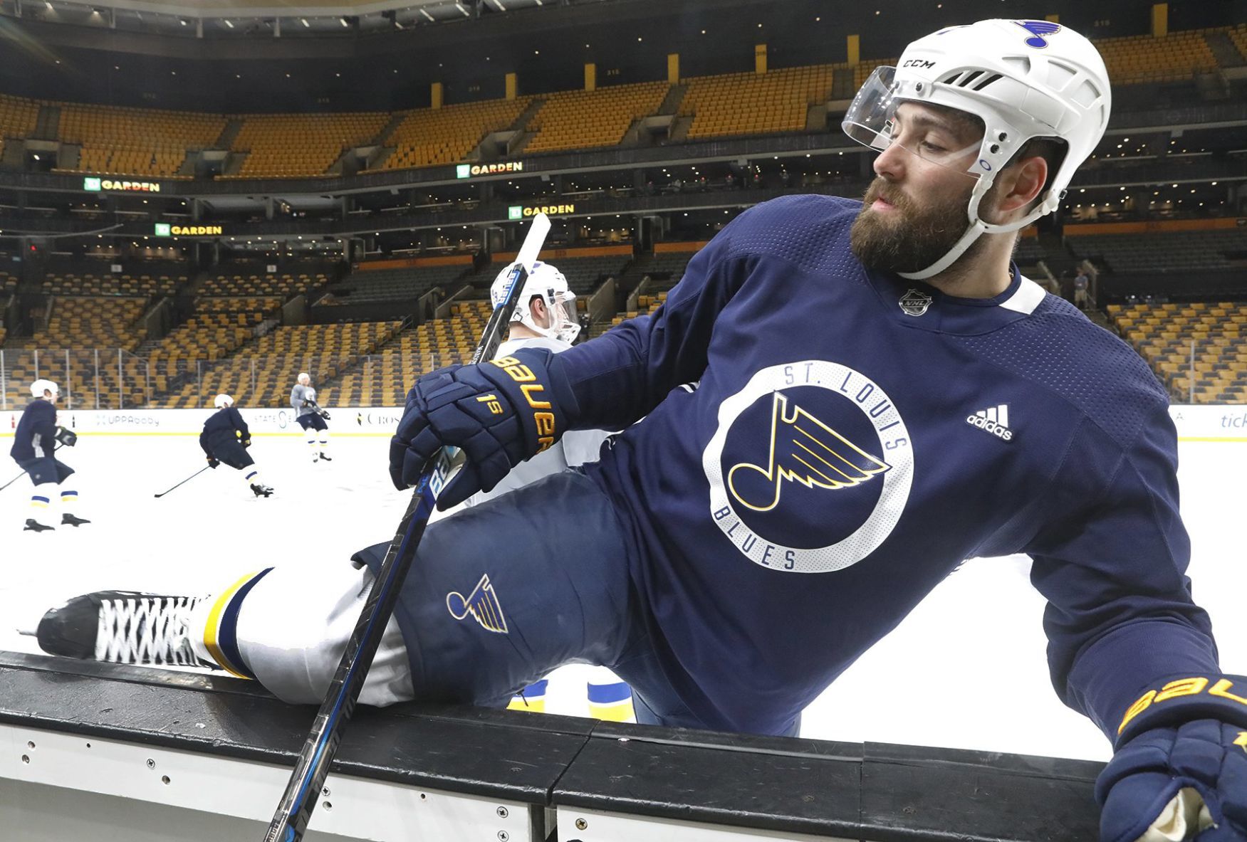 Blues and Bruins practice before the Stanley Cup